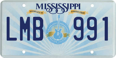 MS license plate LMB991