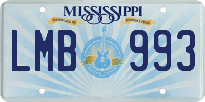 MS license plate LMB993