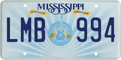 MS license plate LMB994