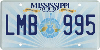 MS license plate LMB995