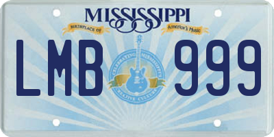 MS license plate LMB999