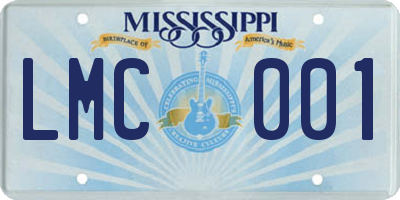 MS license plate LMC001