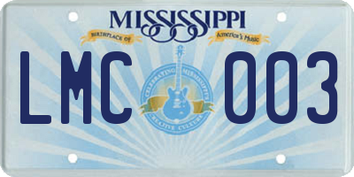 MS license plate LMC003