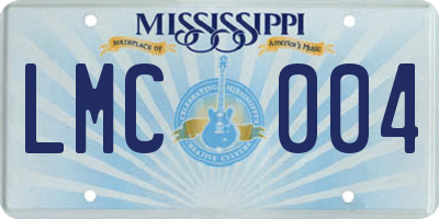 MS license plate LMC004