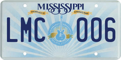 MS license plate LMC006