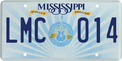 MS license plate LMC014