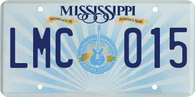 MS license plate LMC015