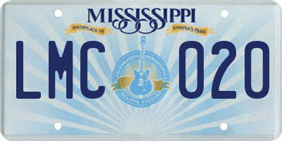 MS license plate LMC020