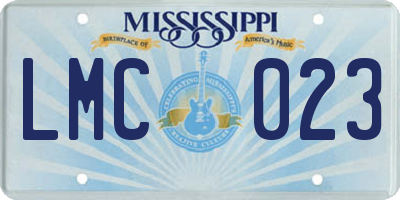 MS license plate LMC023