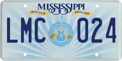 MS license plate LMC024
