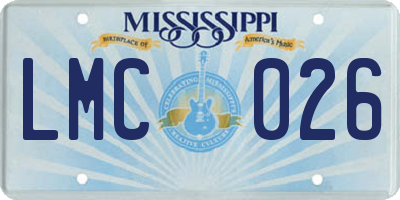 MS license plate LMC026
