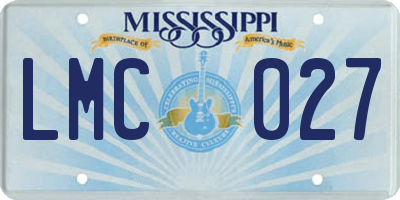 MS license plate LMC027