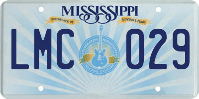 MS license plate LMC029