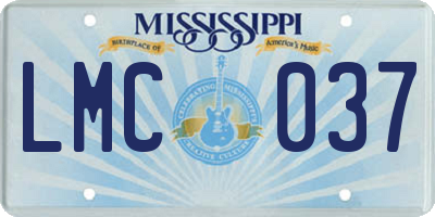 MS license plate LMC037