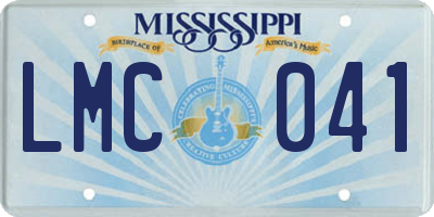 MS license plate LMC041