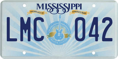 MS license plate LMC042