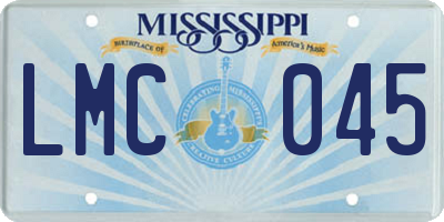 MS license plate LMC045