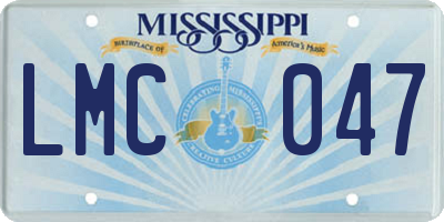 MS license plate LMC047