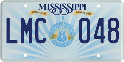 MS license plate LMC048