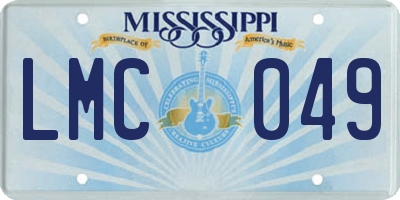 MS license plate LMC049