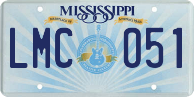 MS license plate LMC051
