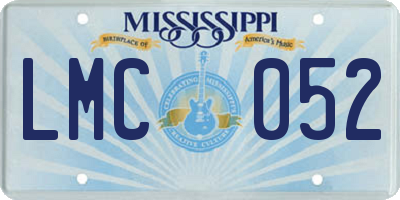 MS license plate LMC052