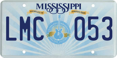 MS license plate LMC053