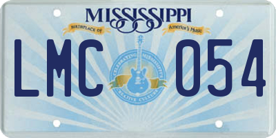 MS license plate LMC054