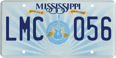 MS license plate LMC056