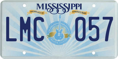 MS license plate LMC057