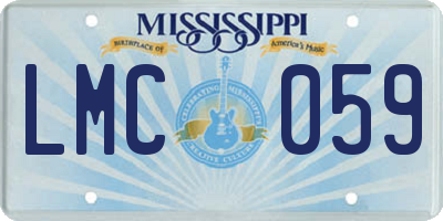 MS license plate LMC059