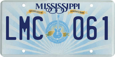 MS license plate LMC061