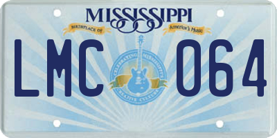 MS license plate LMC064
