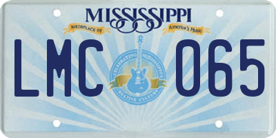 MS license plate LMC065