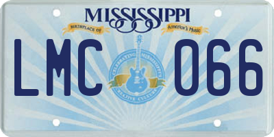 MS license plate LMC066