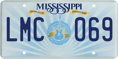 MS license plate LMC069