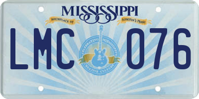 MS license plate LMC076