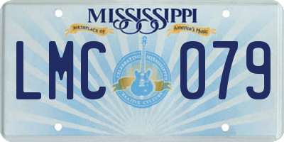 MS license plate LMC079