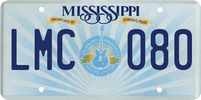 MS license plate LMC080