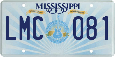 MS license plate LMC081