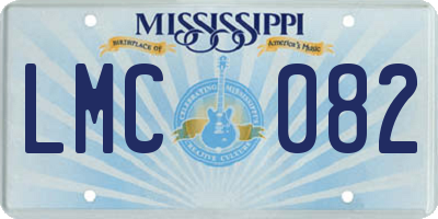 MS license plate LMC082
