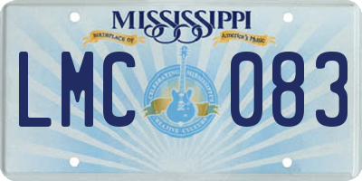 MS license plate LMC083