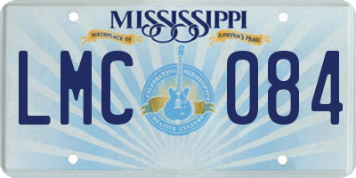 MS license plate LMC084