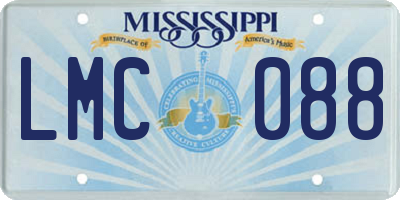 MS license plate LMC088