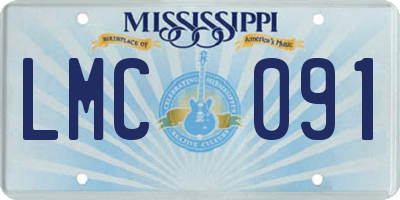 MS license plate LMC091