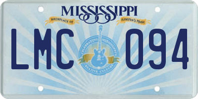 MS license plate LMC094