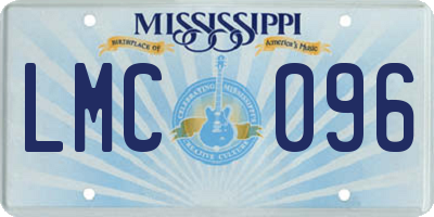 MS license plate LMC096