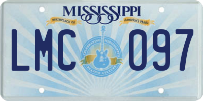 MS license plate LMC097