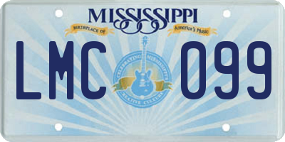 MS license plate LMC099