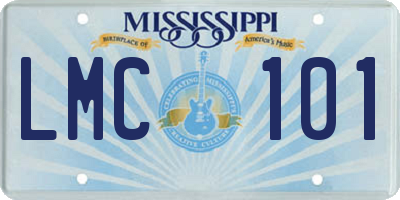 MS license plate LMC101